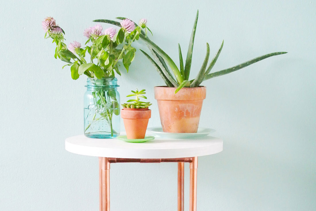 DIY Copper Leg Side Table