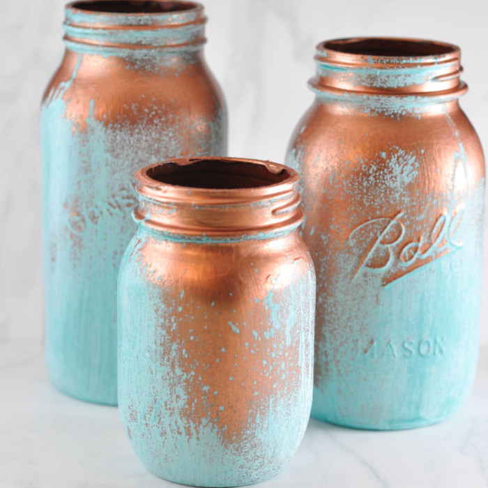 copper decor with patina